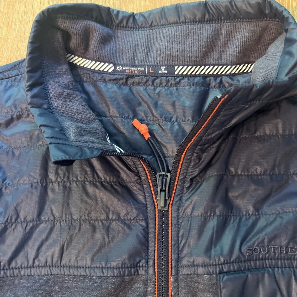 Southern Tide to Trail‎ Quarter Zip Pullover Sweater Men Large Navy Blue Pockets